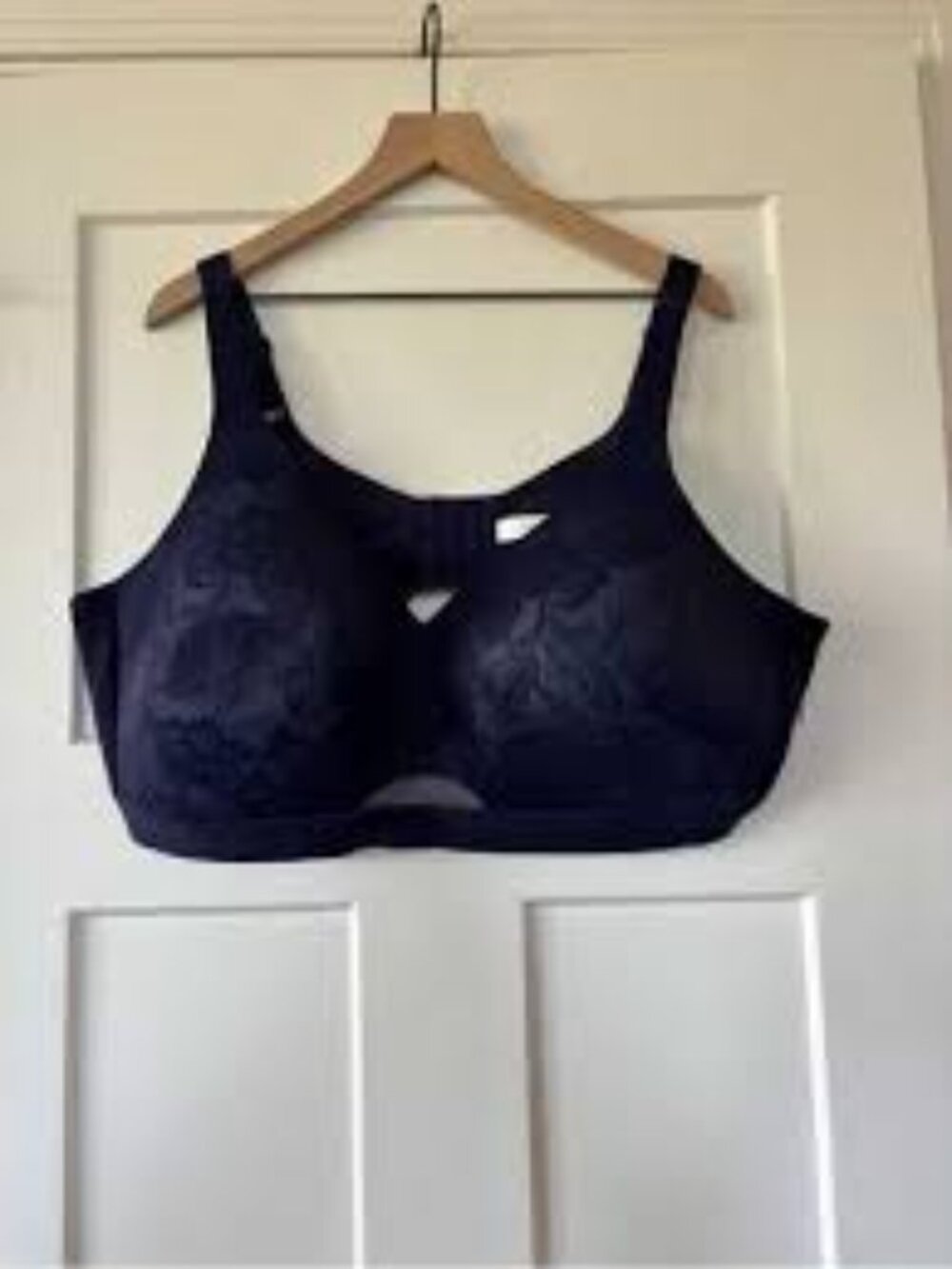 Cacique Women Plus Size 46DDD Blue Lace Lightly Lined No Wire Bra Full Coverage